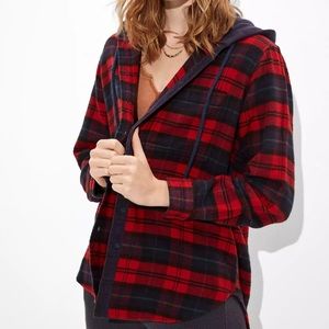 Women American Eagle Flannel Hoodie